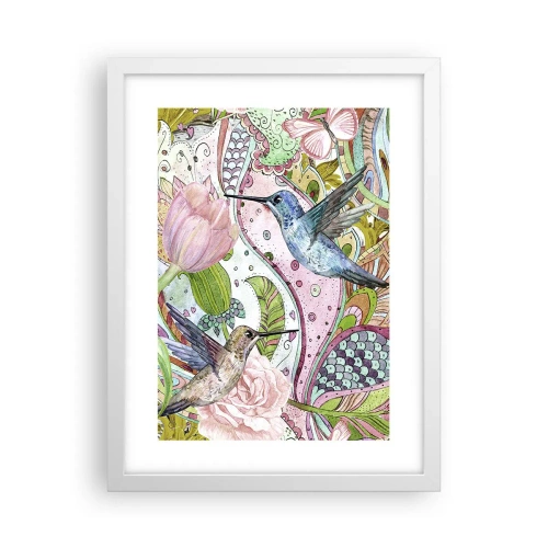 Poster în ramă albă - Încurcat în viță de vie - 30x40 cm