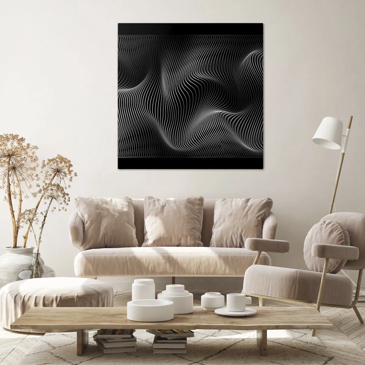 Tablou pe pânză - Dansul luminii în spațiu - 50x50 cm