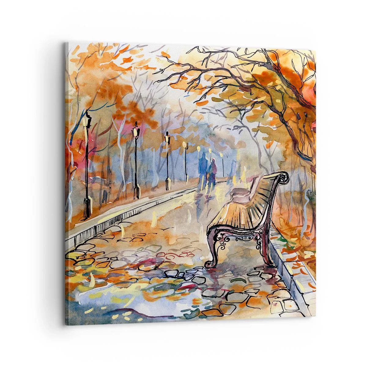 Tablou pe pânză - Pășim împreună în toamnă - 60x60 cm