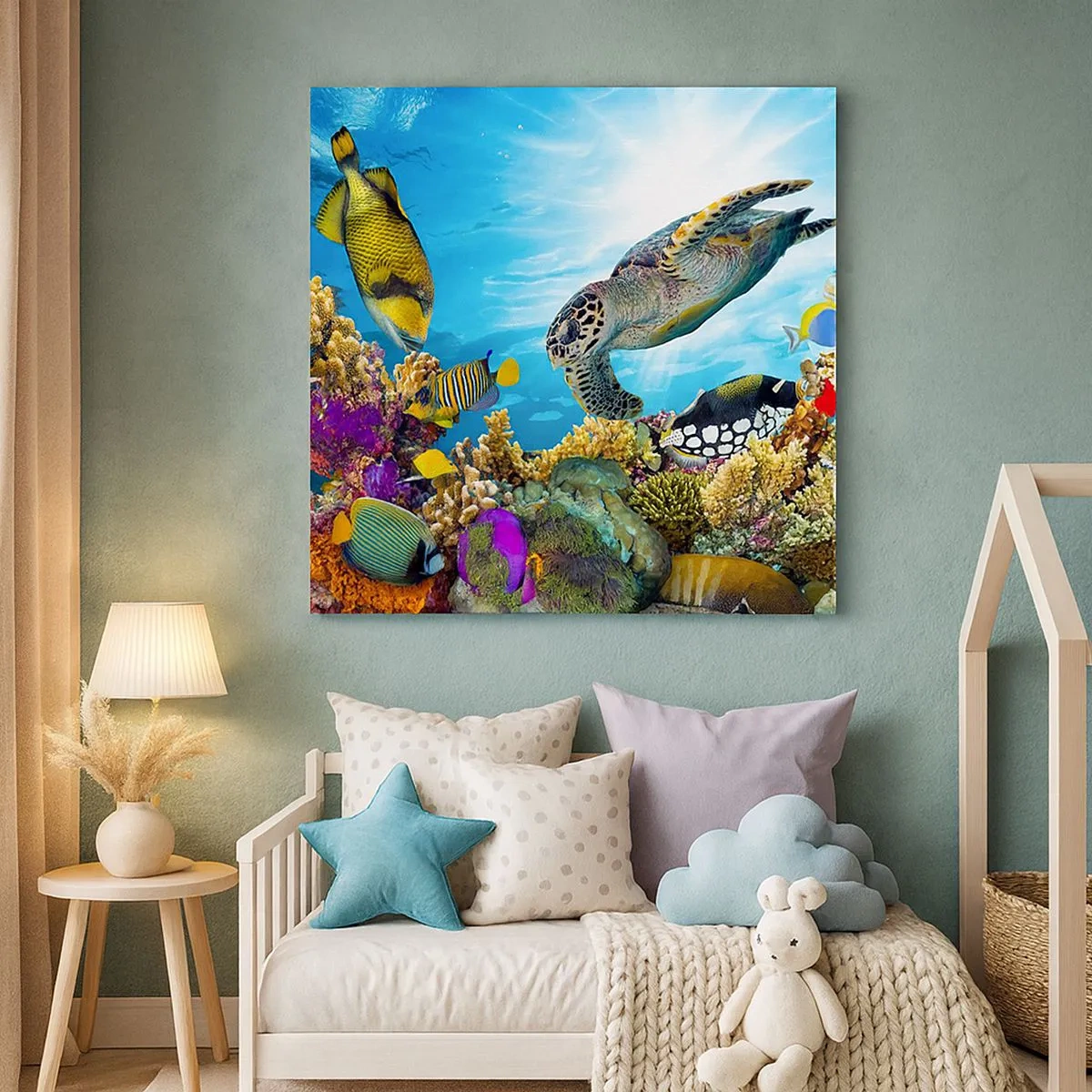 Tablou pe pânză - Promenada de corali - 30x30 cm