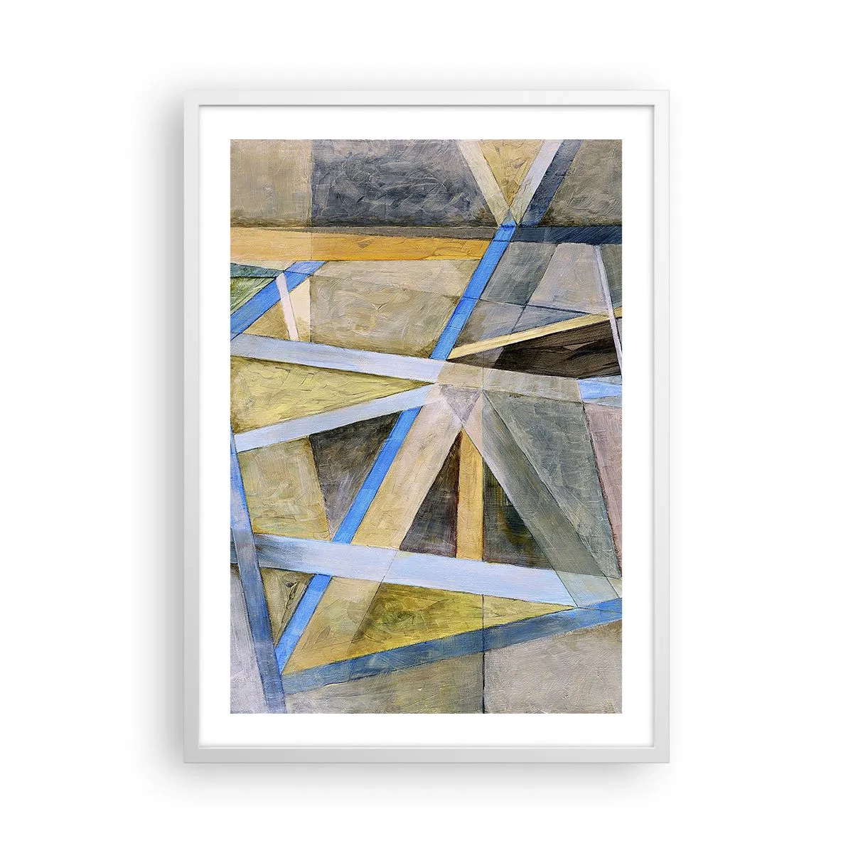 Poster în ramă albă - Drept sau de-a curmezișul? - 50x70 cm