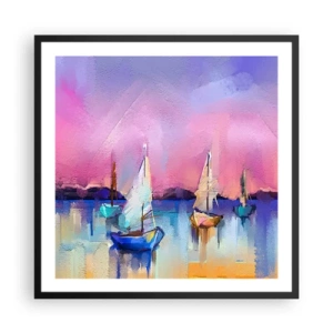 Poster în ramă neagră - Direcția: ape largi - 60x60 cm