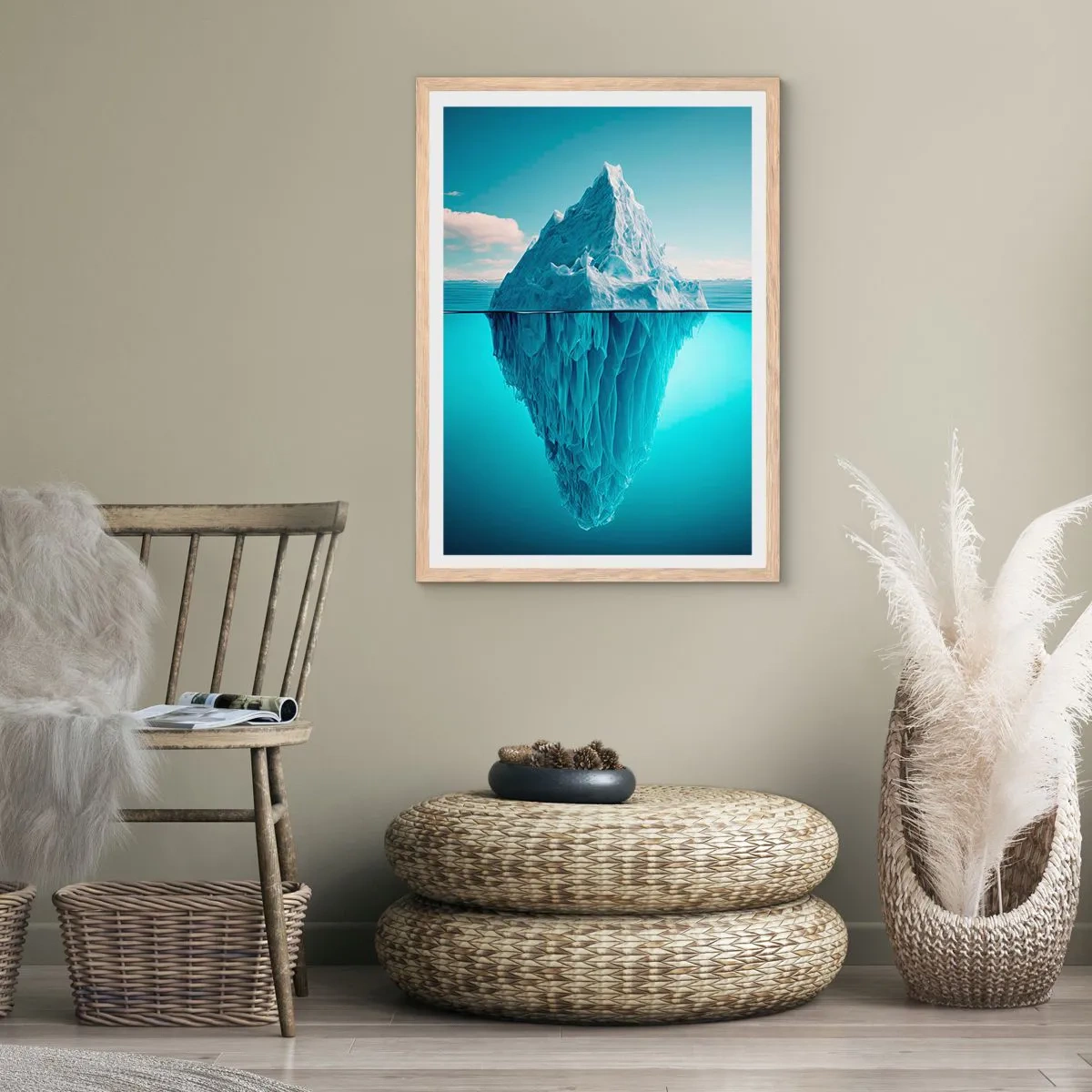 Poster în ramă de stejar deschis - Regina de gheață - 70x100 cm