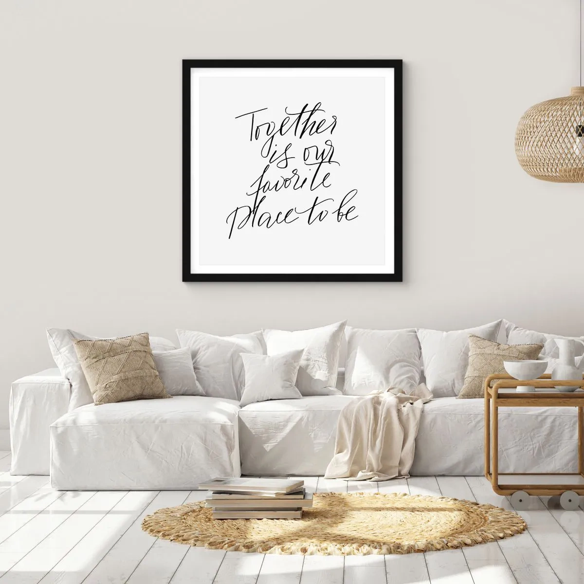 Poster în ramă neagră - O simți și tu? - 50x50 cm