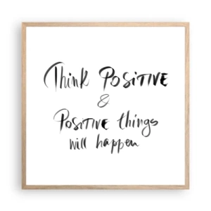 Poster în ramă de stejar deschis - Cum să trăim bine? - 60x60 cm