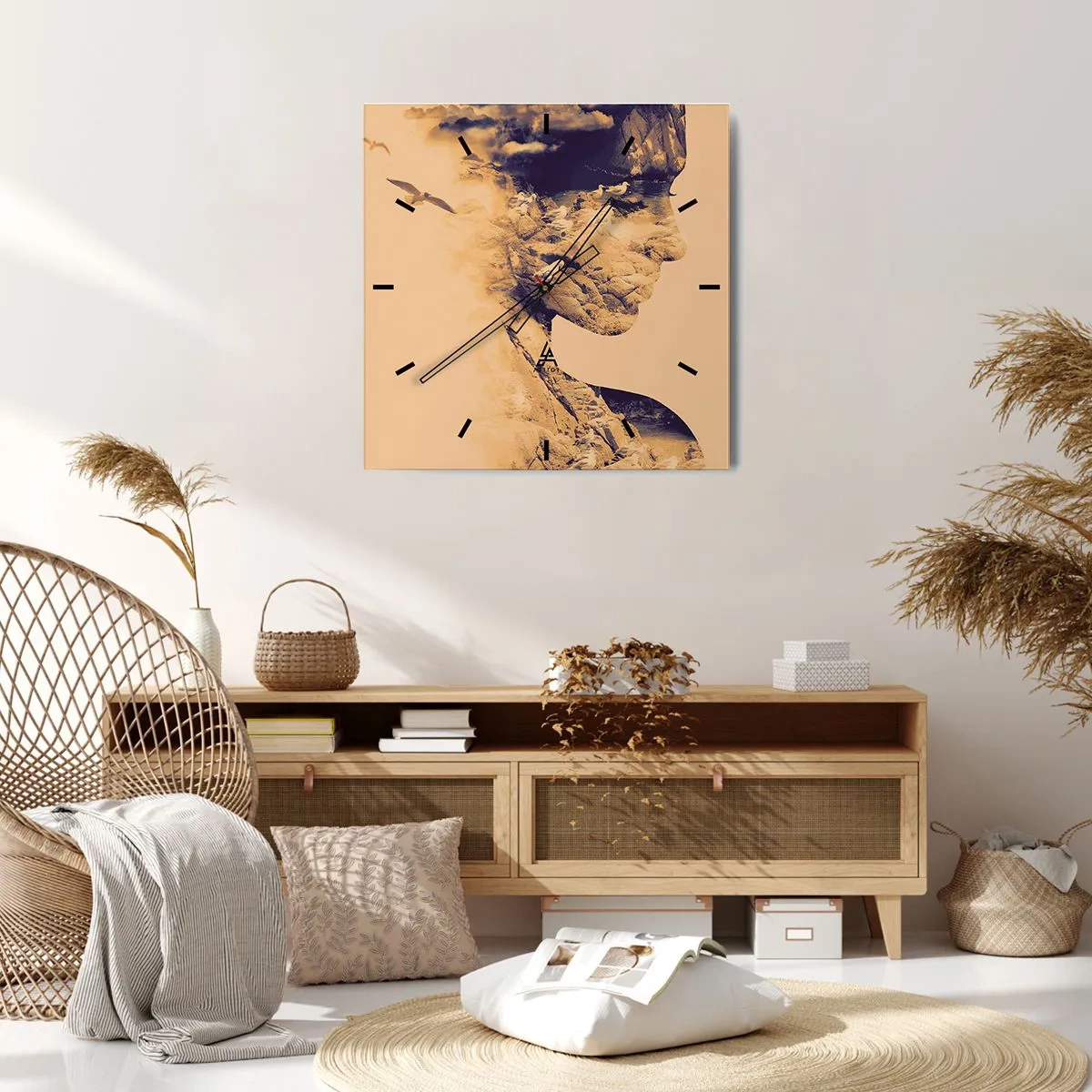 Ceas de perete - Ceas pe sticlă - Frumoasă prin natura - 30x30 cm