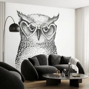 Tapet Premium Canvas - Cu înțelepciune și dragoste - Bufniţă, Pentru copii, Animale - 300x210 cm