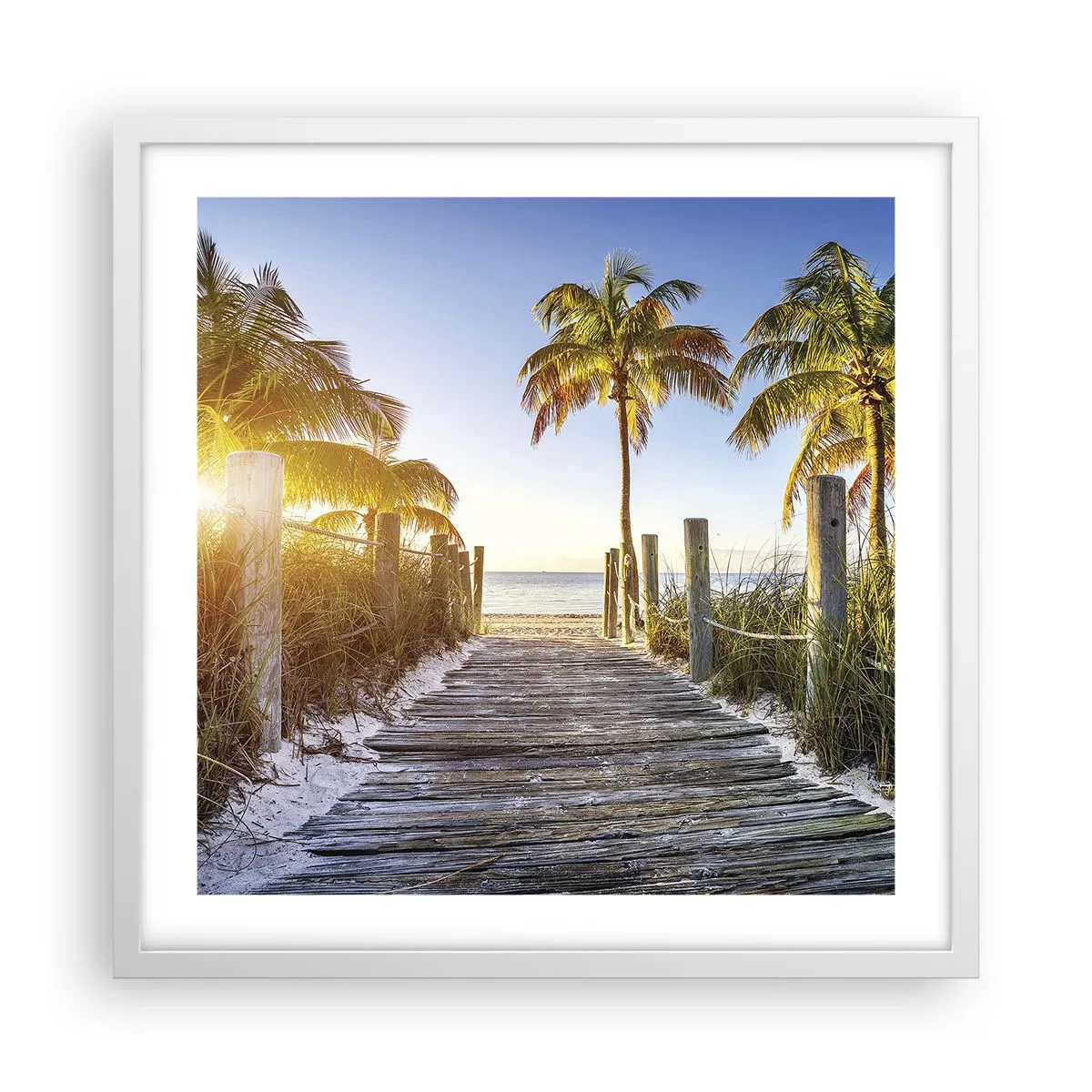 Poster în ramă albă - Direct în paradis - 50x50 cm