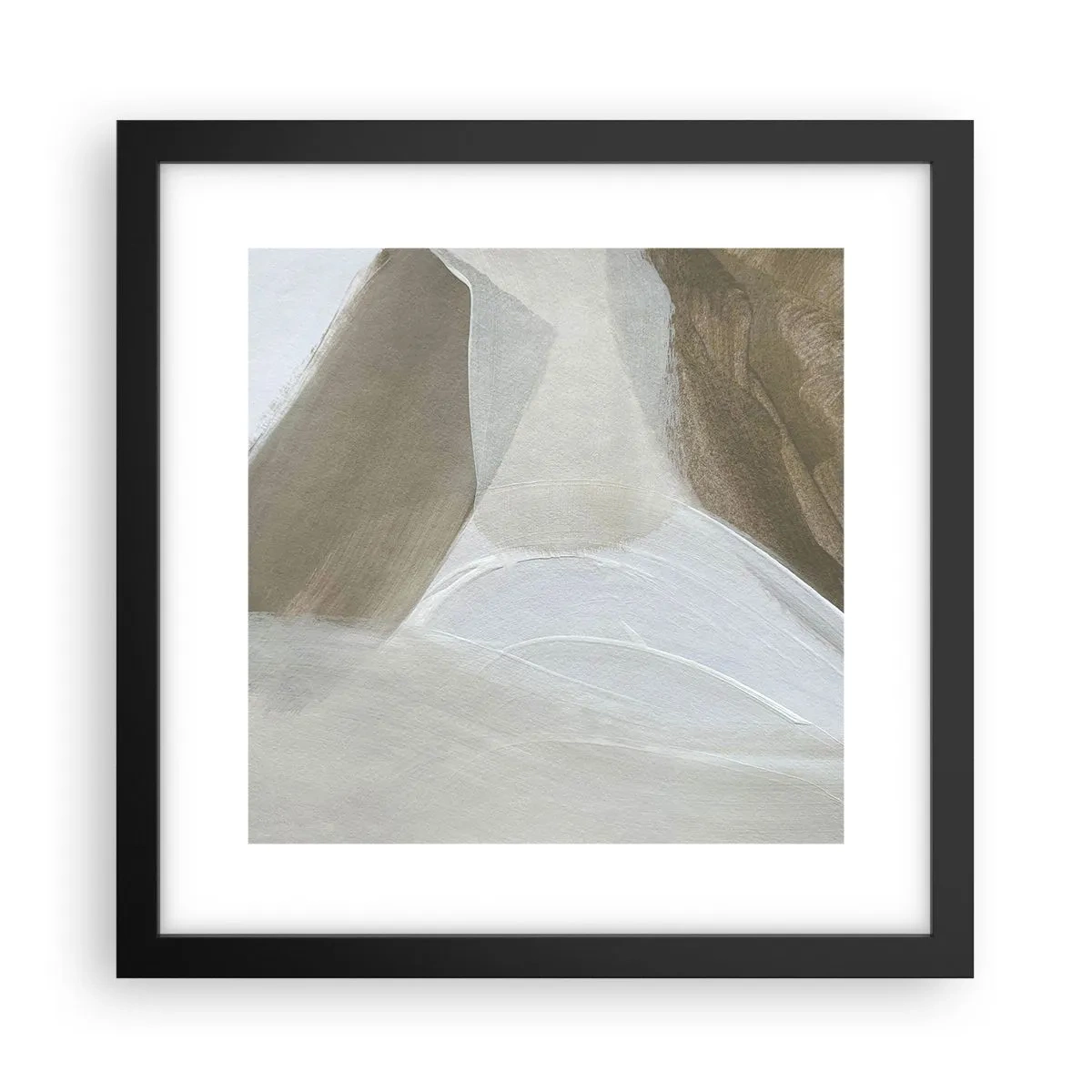Poster în ramă neagră - Val de alb - 30x30 cm