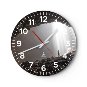 Ceas de perete - Ceas pe sticlă - Grota luminoasă - 30x30 cm