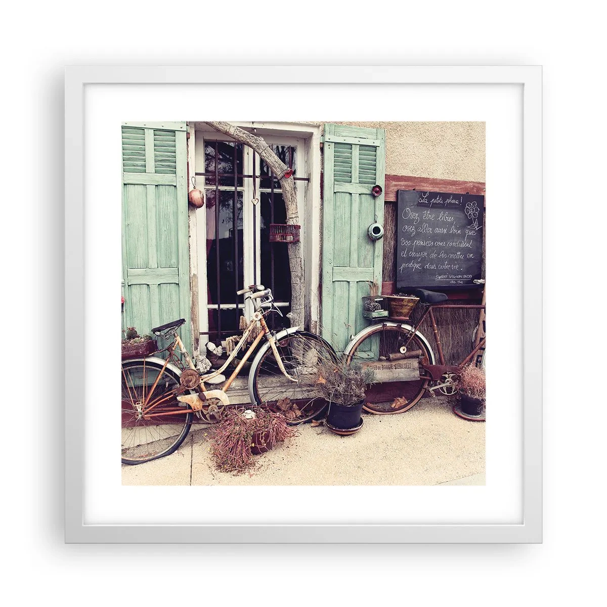 Poster în ramă albă - Trăiască provincia! - 40x40 cm