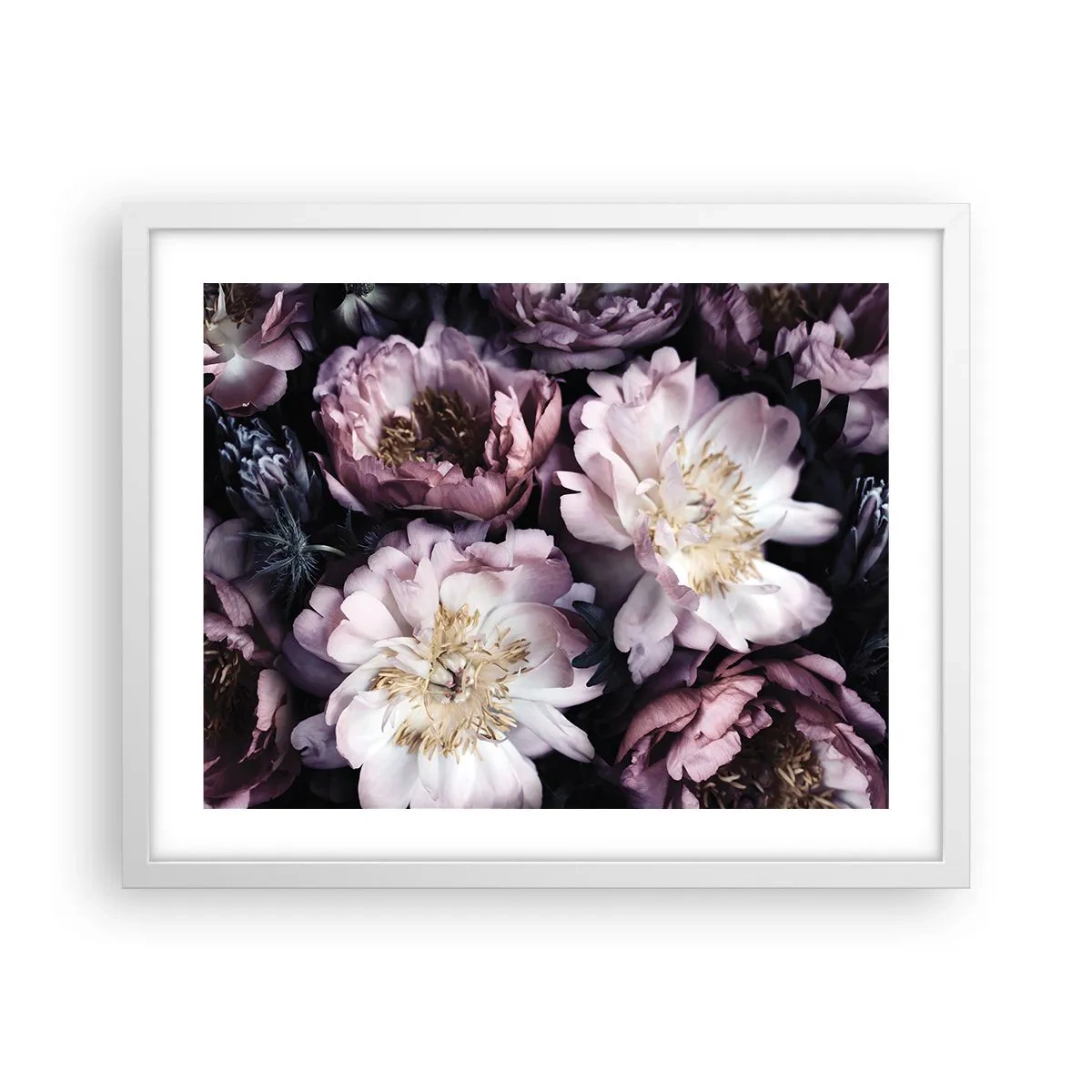 Poster în ramă albă - Buchet în stil vechi - 50x40 cm