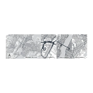 Mostră de Tapet Standard Eco - Anatomia unei metropole - New York, Hartă, Manhattan - 100x30 cm