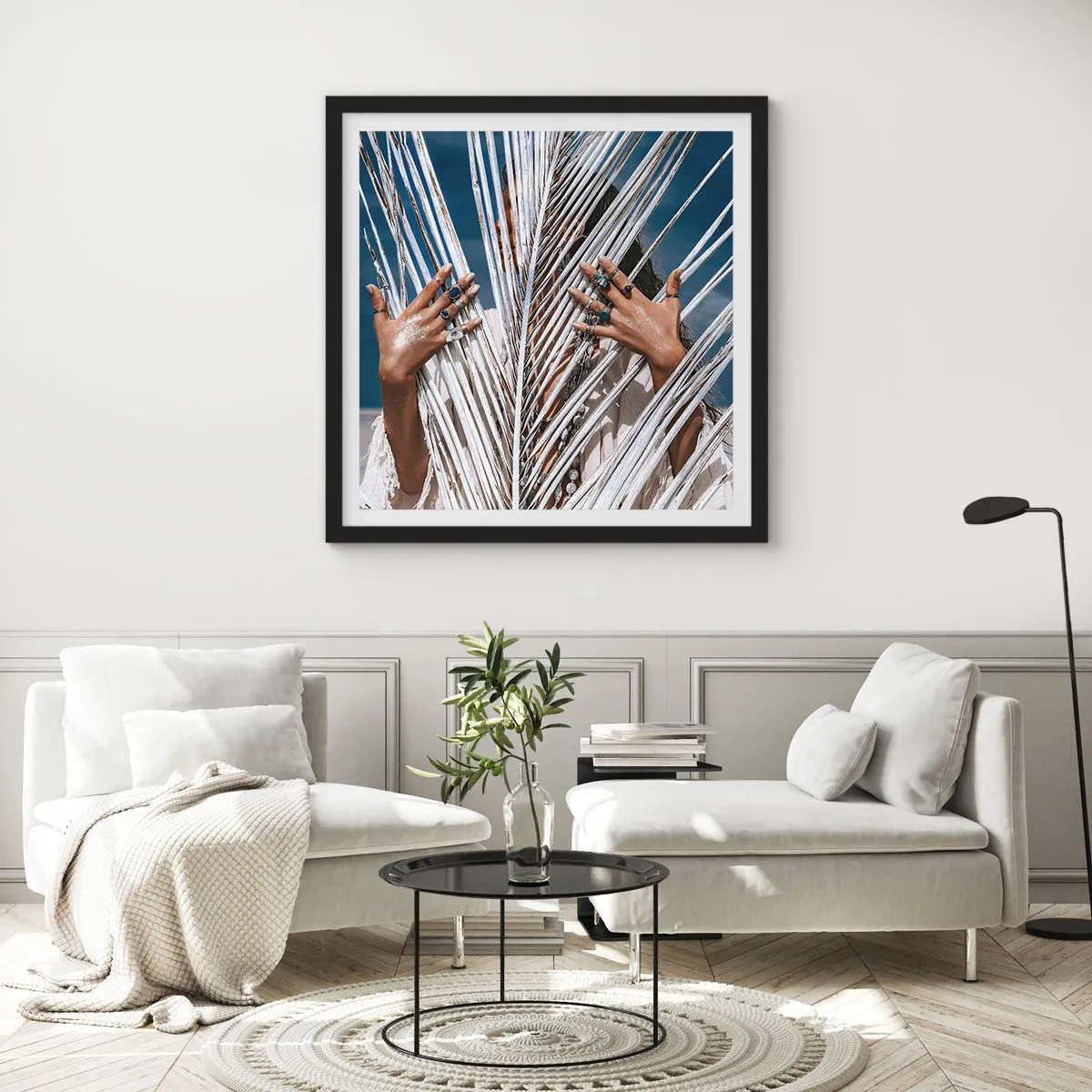 Poster în ramă neagră - Prietena șamanului? - 40x40 cm