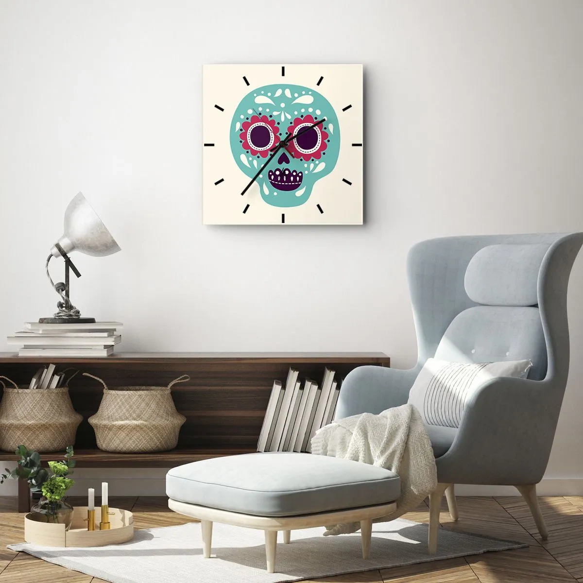 Ceas de perete - Ceas pe sticlă - Viața - distracție până la moarte - 30x30 cm
