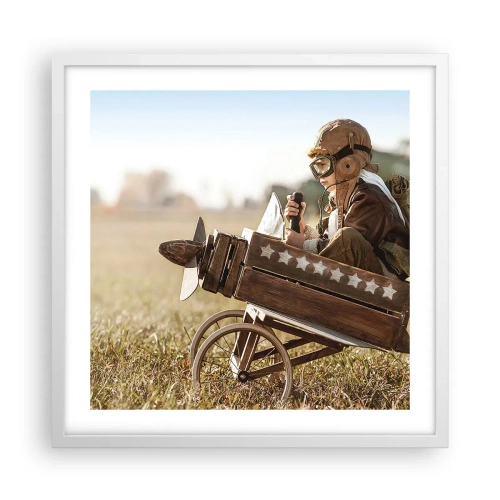 Poster în ramă albă - Porniți spre vis - 50x50 cm
