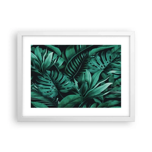 Poster în ramă albă - Profunzimea verdelui tropical - 40x30 cm
