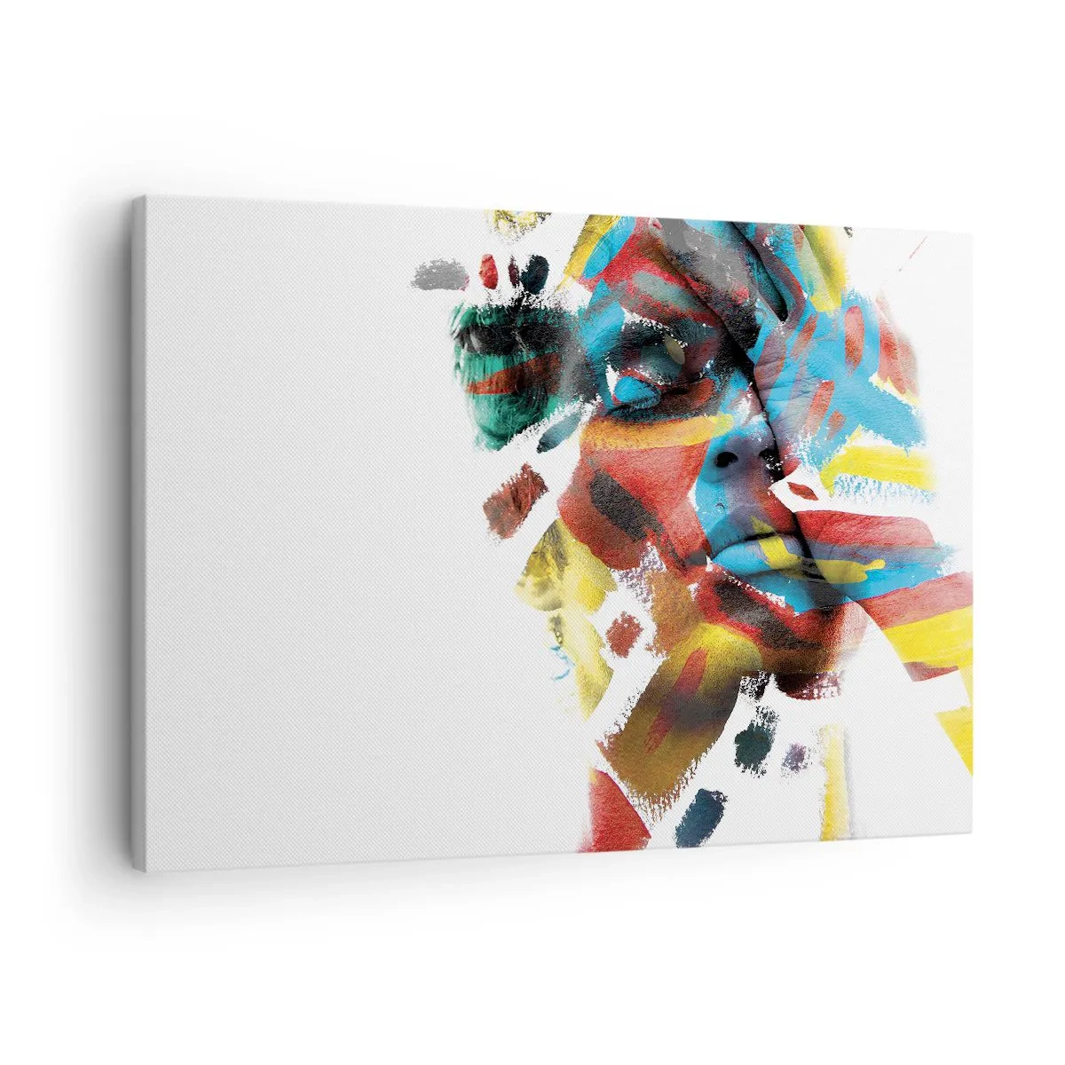 Tablou pe pânză Canvas - Portret abstract în culori vii - 70x50cm - Personalitate colorată - Decorațiune modernă pentru perete pentru living și dormitor ARTTOR