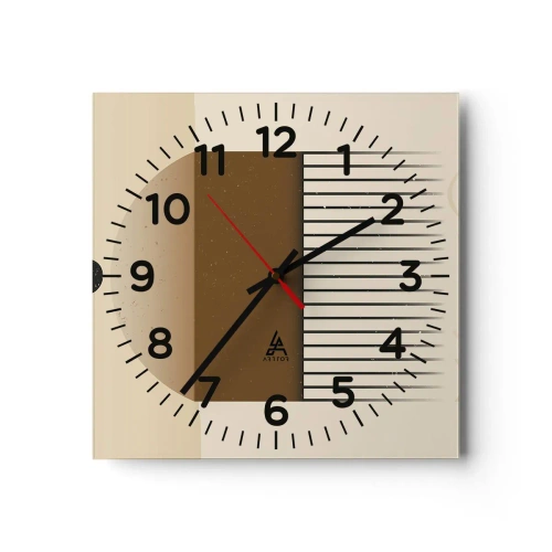 Ceas de perete - Ceas pe sticlă - Stări diferite - 40x40 cm