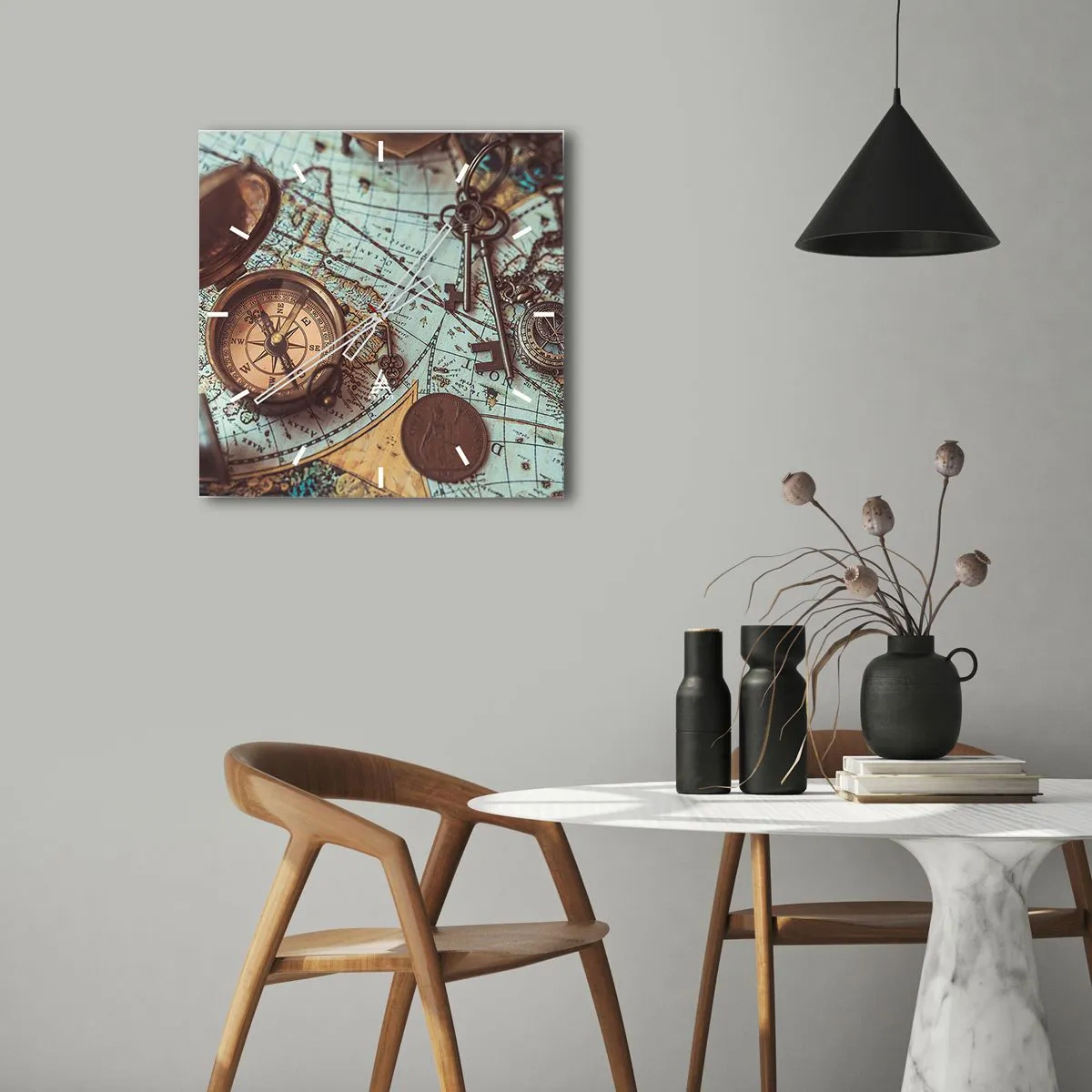 Ceas de perete - Ceas pe sticlă - Pentru aventurierul din tine - 30x30 cm