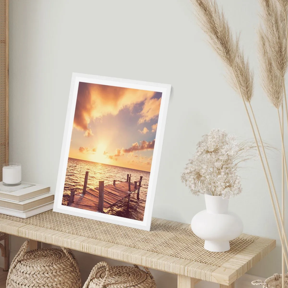 Poster în ramă albă - Tărâmul de aur al blândeții - 61x91 cm