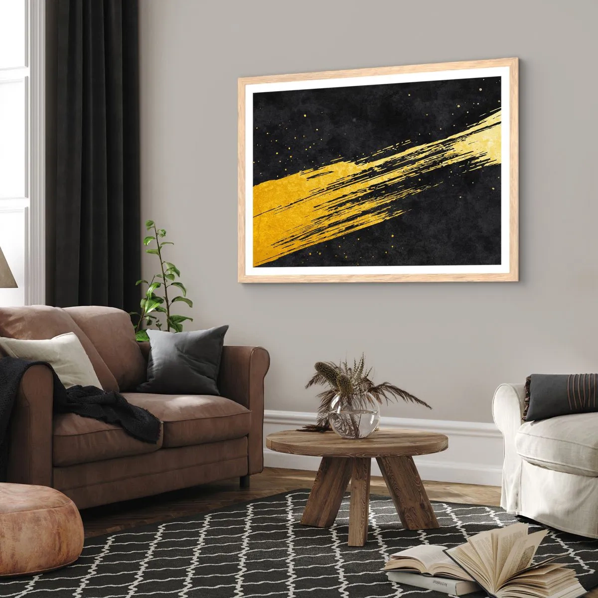 Poster în ramă de stejar deschis - Salt în hiperspațiu - 91x61 cm