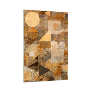 Tablou pe sticlă - Studiu cubist de bronz - 80x120 cm