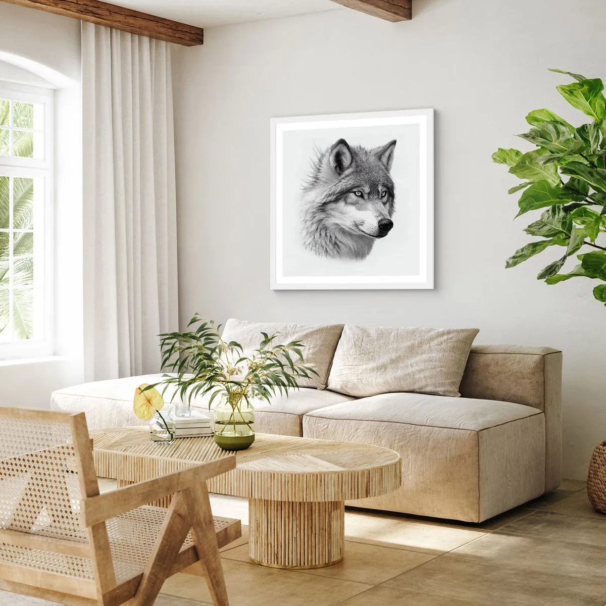 Poster în ramă albă - Alfa - fără îndoială - 50x50 cm