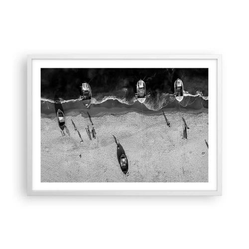Poster în ramă albă - Tot pe țărm... - 70x50 cm