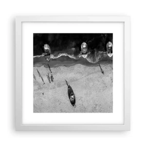 Poster în ramă albă - Tot pe țărm... - 30x30 cm