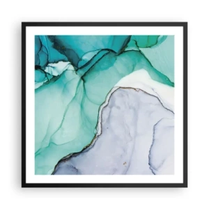 Poster în ramă neagră - Studiu în turcoaz - 60x60 cm