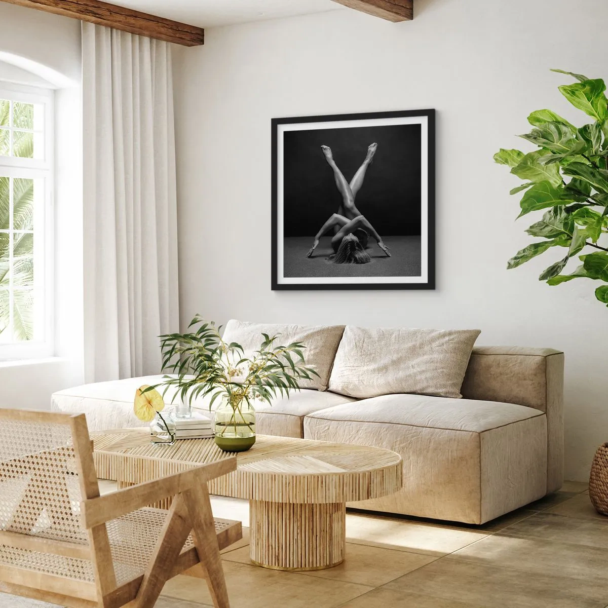 Poster în ramă neagră - Geometria nudității - 40x40 cm