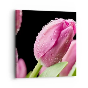 Tablou pe pânză - Un vis de liliac în rouă - 30x30 cm