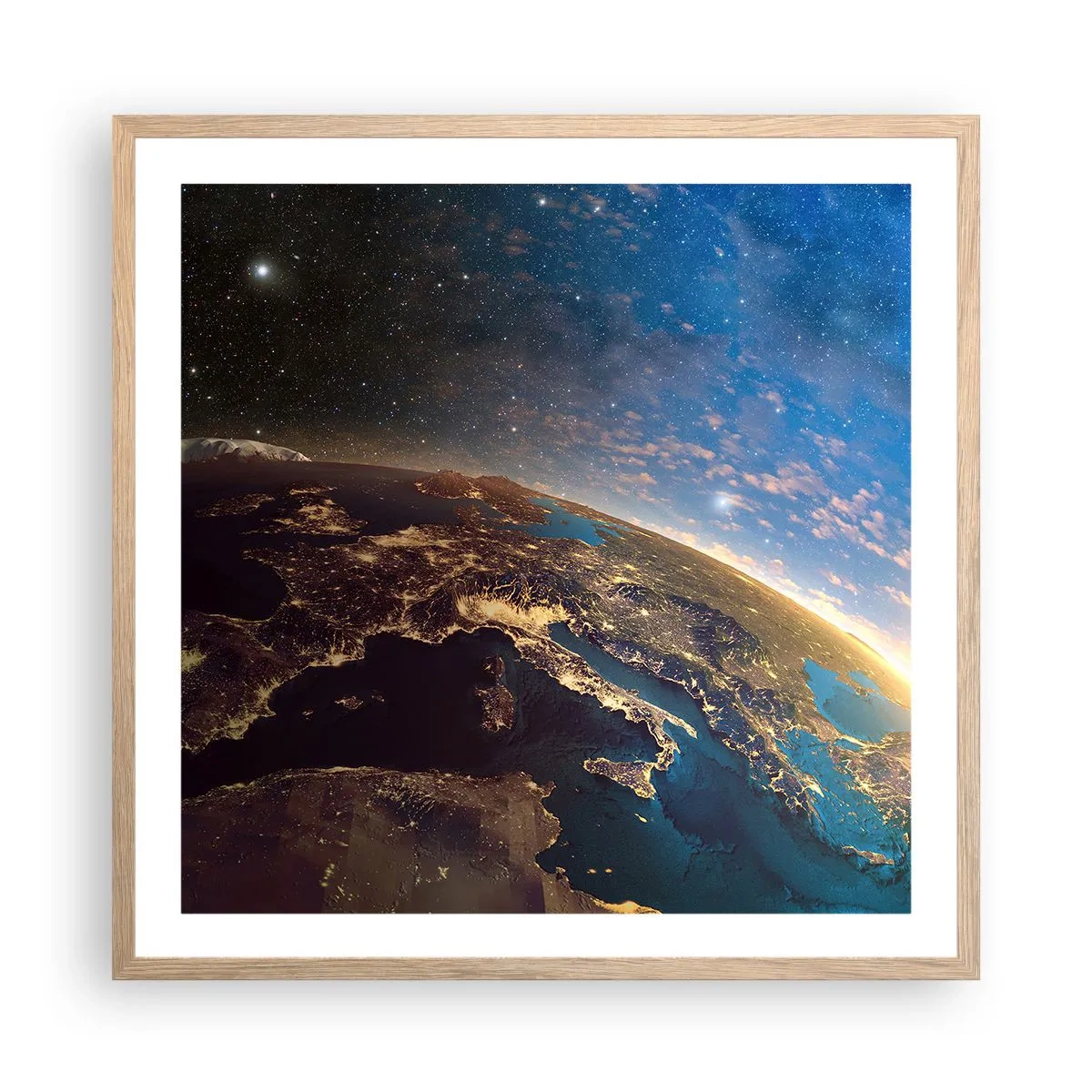 Poster în ramă de stejar deschis - Să ne privim de la distanță - 60x60 cm