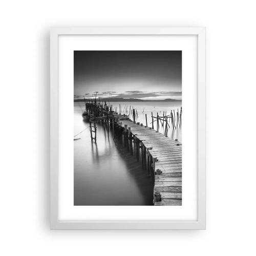 Poster în ramă albă - Liniștea unui țărm uitat - 30x40 cm