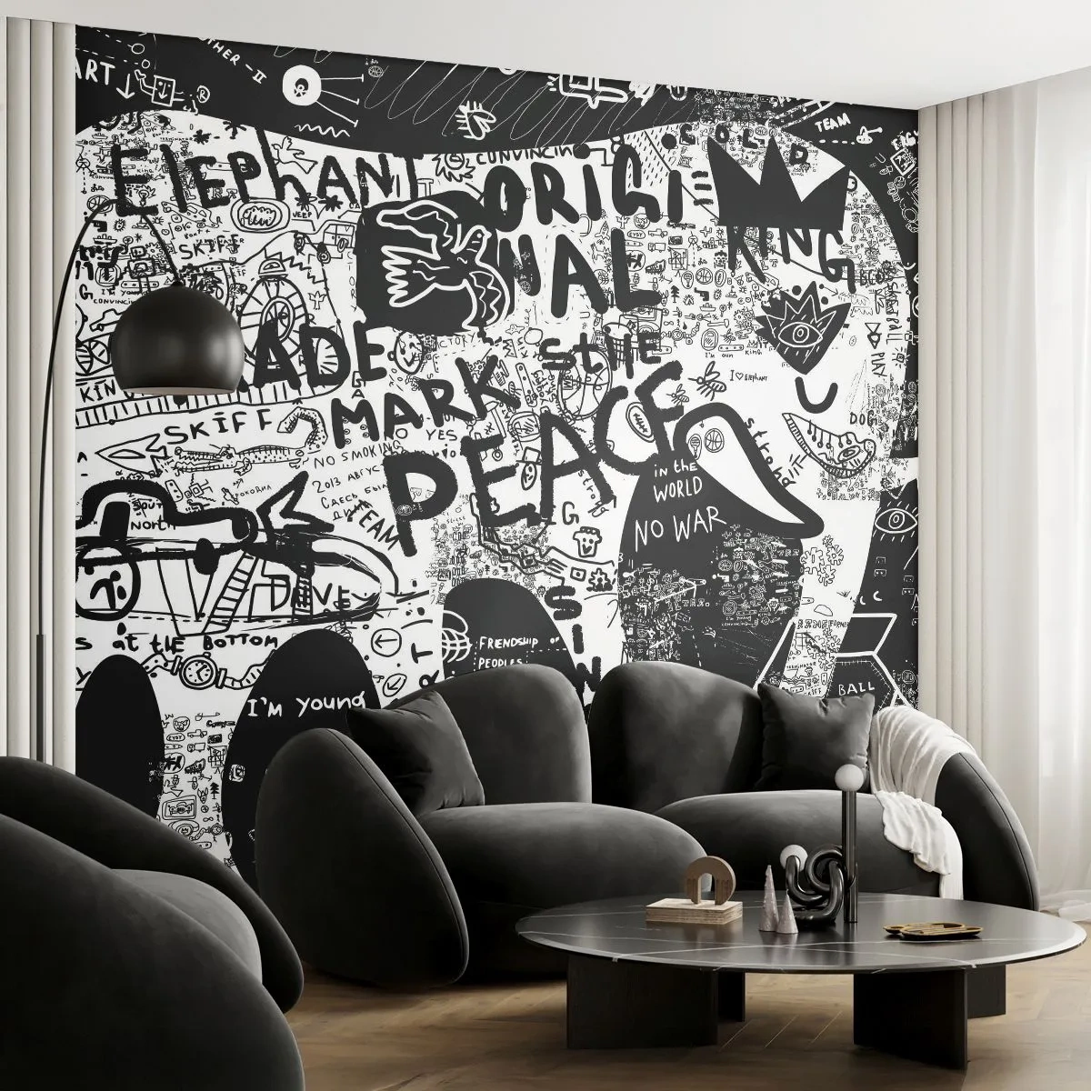 Tapet Premium Sand - Lumea bogată a străzii - Graffiti, Bucată, Grafică - 100x70 cm