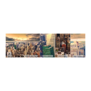 Mostră de Tapet Standard Eco - O metropolă aurită - Oraș, New York, Arhitectură - 100x30 cm