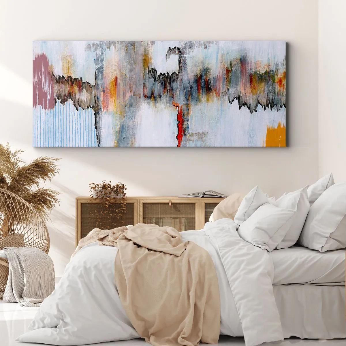 Tablou pe pânză - Cu bățul pe apă - 100x40 cm