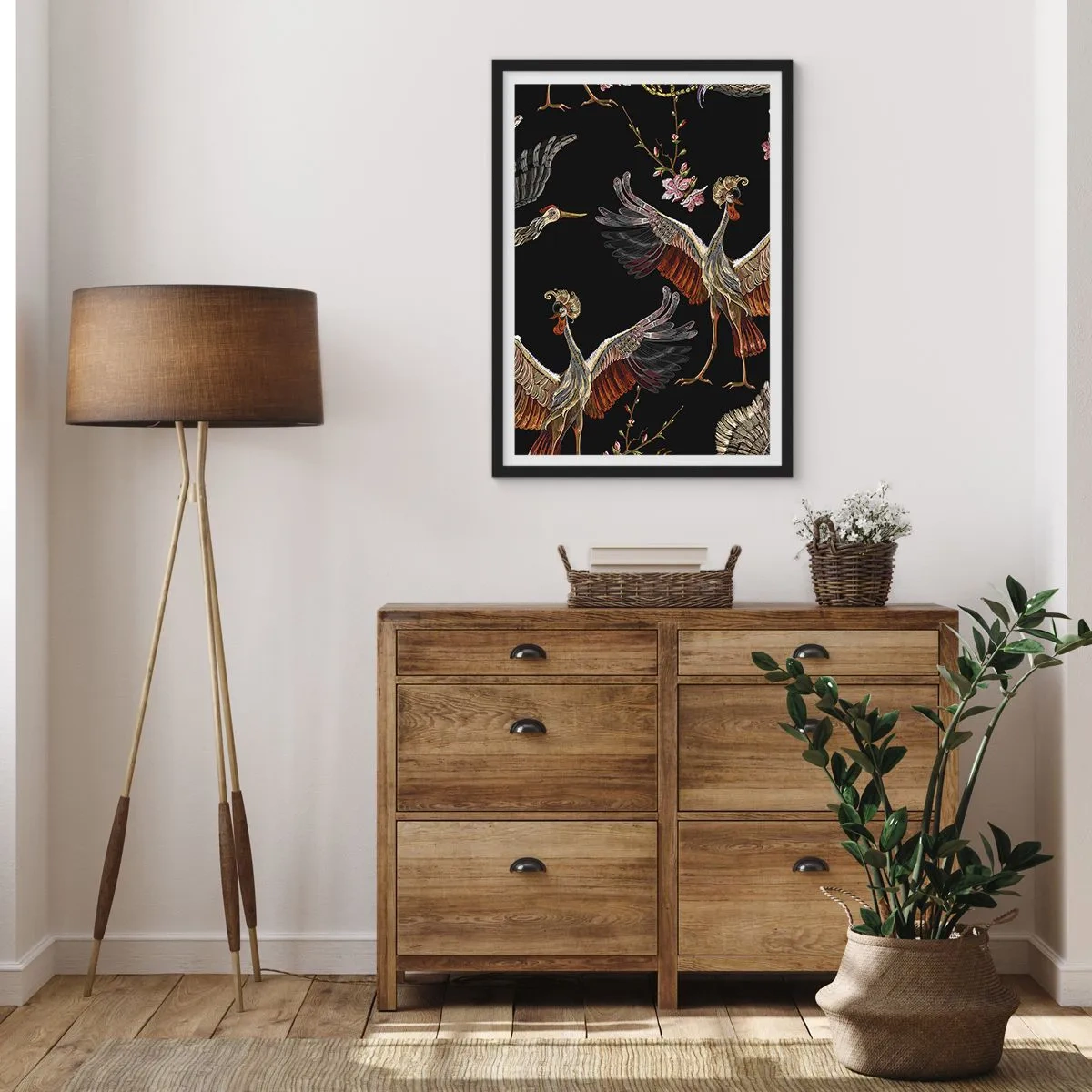 Poster în ramă neagră - Pasăre de basm - 40x50 cm