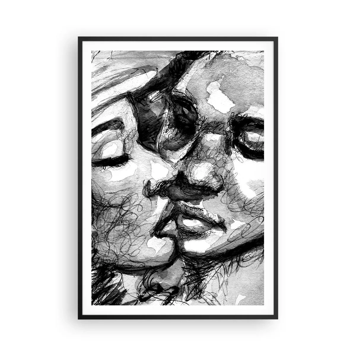 Poster în ramă neagră - Un moment de tandrețe - 70x100 cm