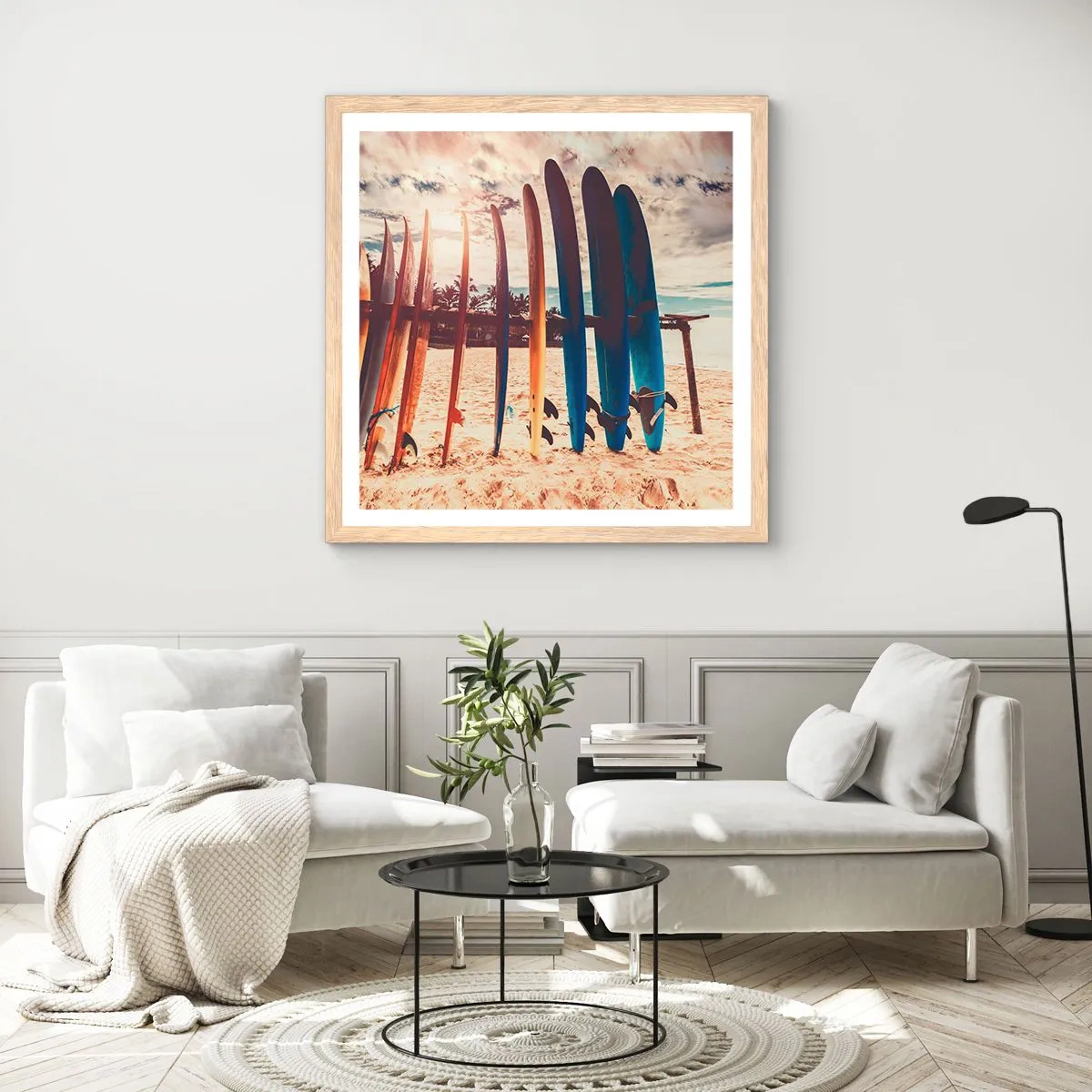 Poster în ramă de stejar deschis - Noapte bună, până mâine - 50x50 cm