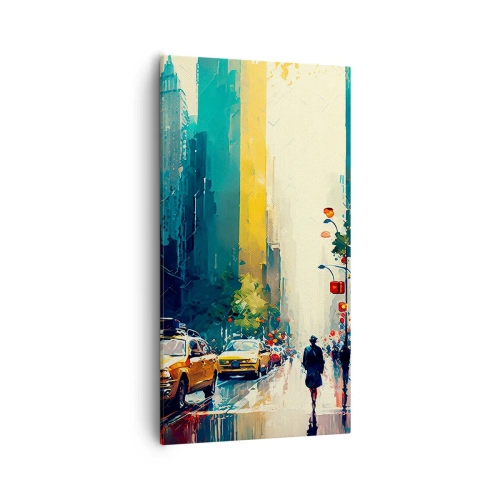 Tablou pe pânză - New York - aici și ploaia este colorată - 55x100 cm