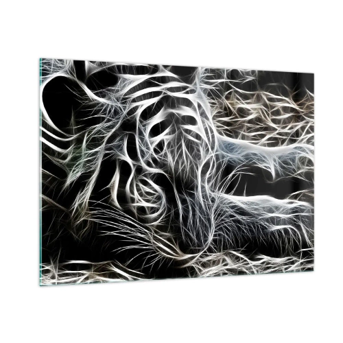 Tablou pe sticlă - Un studiu al lejerității felinelor - 100x70 cm