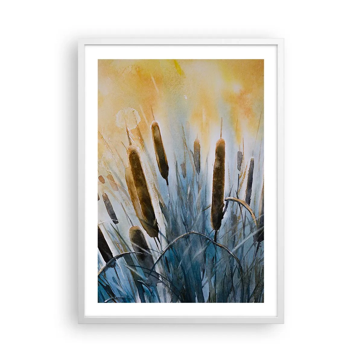 Poster în ramă albă - Răcoarea apei, căldura soarelui - 50x70 cm