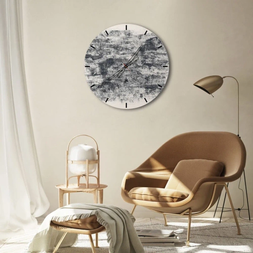 Ceas de perete - Ceas pe sticlă - Compoziție cețoasă - 30x30 cm