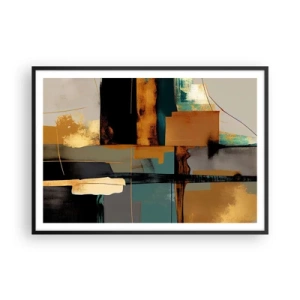 Poster în ramă neagră - Abstracția - lumină și umbră - 100x70 cm