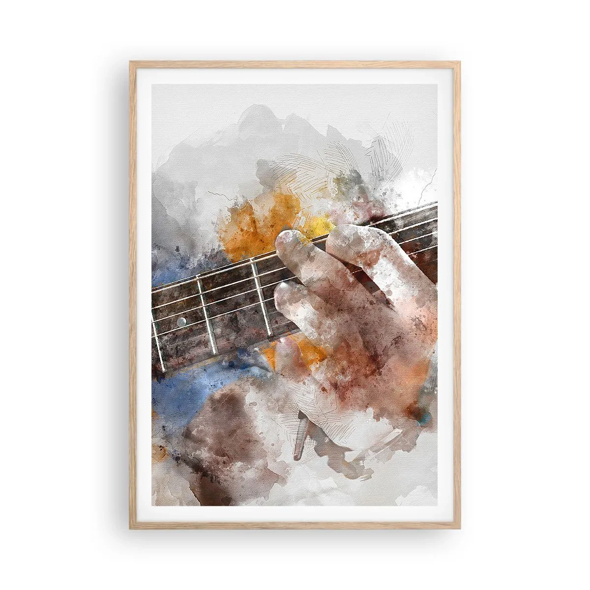 Poster în ramă de stejar deschis - Poezie între corzi - 70x100 cm