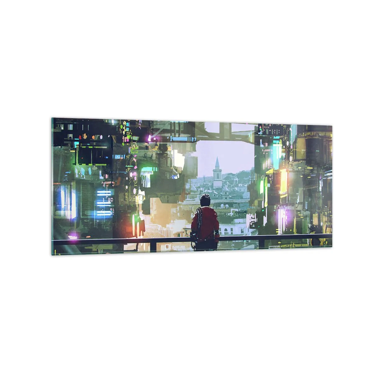 Tablou pe sticlă - Două lumi - 120x50 cm