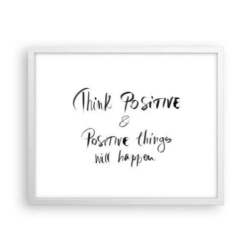 Poster în ramă albă - Cum să trăim bine? - 50x40 cm