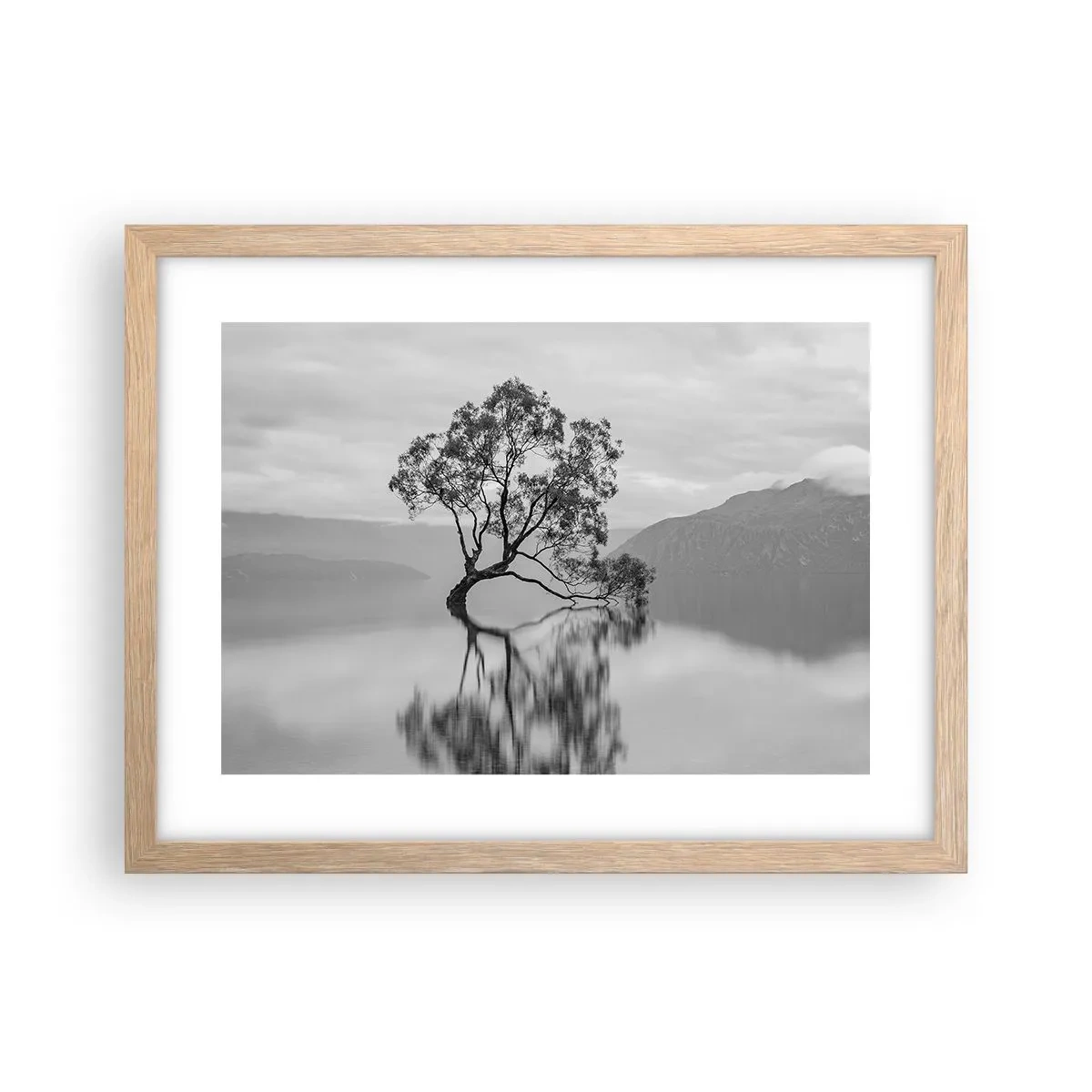 Poster în ramă de stejar deschis - Există o țară - 40x30 cm